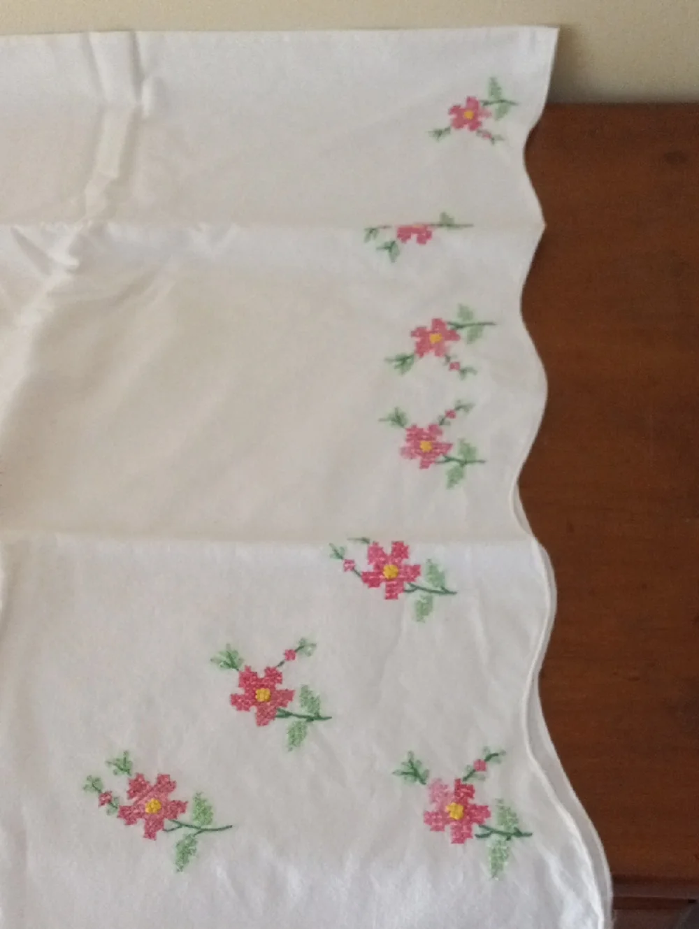 Dainty Pink Floral Embroiderd Pillowcase Set Standard Size